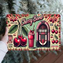 Planetjuice Retro Metal Wall Art Cherry Bomb Vintage Sign Home Bar Cafe Decor (as the picture,20x30)
