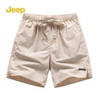 JEEP Unisex Quick-Dry Ice Silk Sports Shorts P85DMWPP44 M šviesios chaki spalvos