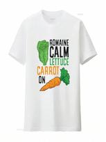 Romaine Calm Lettuce Carrot On Funny Vegetarian Wounisex T Shirt White Large Vintage Washed Designer Clothes Slightly Casual S įvairiaspalvis