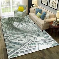 3D Dollar Euro Money Rich Pattern Carpet Rug for Home Living Room Bedroom Sofa Doormat Decor,Child Area Rug Non-slip Floor Mat 40x60cm 16x24 inch