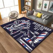 Barber Shop Retro Signage Area Rug Large Carpet Kitchen Bathroom Bedside Play Anti-slip Floor Mats Rug for Living Room Bedroom 40x60cm 16x24 inch