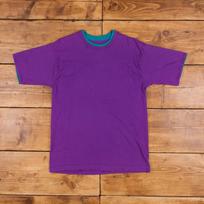 Vintage Single Stitch T Shirt Blank Medium 90s Double Collar Purple Tee XXL