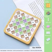Square Round Diy Mosaic Cup Mat Mosaic Glass Handicraft Handmade Coaster Handmake Accessories Bamboo Pad Early Education E