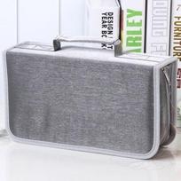 Zipper CD Storage Bag 128 Disc DVD Storage Bag CD Sleeve Bag Travel Disc Box  CD pilka spalva