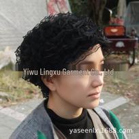 Beautiful Lace Fabric Plus-Fleece Warm Hat One Size