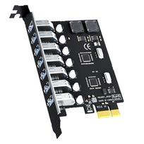 GLOTREND U3057 PCIe USB Expansion Card, 7 Ports, USB 3.2 Gen1 [Type-A], Compatible with WindowsLinux (Not compatible with Mac OS)