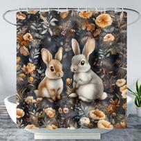 Cute Capybara Shower Curtain Set,Cartoon Capybara Orange Bathroom Decor for Kids Teens Girls Boys,Kawaii Animal Waterproof (as the picture,90x180CM)
