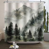 Vintage Botanical Shower Curtain Teal Floral Damask Pattern Waterproof Fabric Bath Tub Curtain with Hooks,Arts and Crafts Garden (as the picture,W90xH180cm-35x70in)