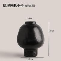 Texture Hammer Patterned Matte Ceramic Vase, Flowerpot, Large Belly Ceramic Jar, Living Room Flower Arrangement, Home Decoration