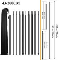 Set of 2 Tent Poles for Tarp Adjustable Camping Tarp Poles Collapsible Tent Pole for Backpacking Hiking Awning Canopy Shelter
