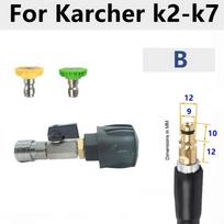 Adjustable Water Flow Adapter - 1/4  Quick Connect, 15°25° Nozzles, Compatible with Karcher Nilfisk Hoses