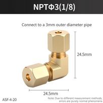 NPT Brass Elbow Fitting Double Ferrule Type 90 Degree Right Angle Corrosion Resistant Adapter for Fuel Line Repair