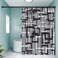 Modern Minimalist Geometric Pattern Shower Curtain Water Washable Bathroom Partition Home Decoration with Hook 90x180
