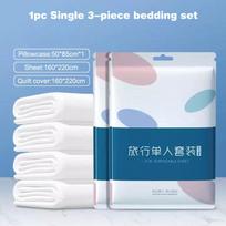 Extra Thick Nonwoven Disposable Bedding Set 4 PCS Waterproof Bed Sheet Duvet Cover for Hospital Hotel Travel Accommodation
