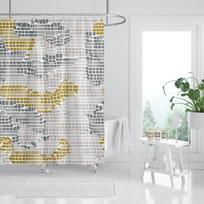 Pop Art Geometric Shower Curtain Fashion Classicl Abstract Colourful Bathroom Curta Waterproof Fabric Decor Sets with Hooks (as the picture,W90xH180cm)