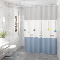 Simple Printing Bathroom Shower Curtain Home Decoration Polyester Waterproof Bathtub Creative Shower Curtain with Hooks (as the picture,80x180cm)