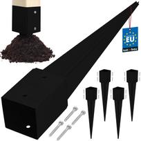 Kotarbau® Steel Post Base Ground Anchor For Pergolas, Gazebos, 101 X 101 X 750 Mm Black Set Of 4