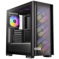 Okinos 612 C ARGB Mid-Tower Gaming PC Case (Black) - ATX compatible mid-tower PC case with 4 ARGB fans included as standard.