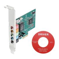uxcell PCIe Sound Card, Built-in 5.1 Stereo Audio Card, 24-bit, with CD Computer Case, Built-in PCIe Channel Adapter Board for Desktop PC Computers
