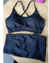 Women's Nude Feel Yoga Tank & High Waist Peach Shorts Set Large juoda