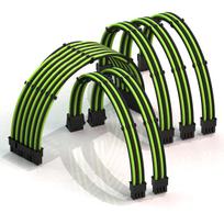 LINKUP - AVA 30cm PSU Cable Extension with Sleeve, Custom Mod PC Power Supply, Braided with Comb, Compatible with RTX3090, 6-Pack  1x 24P  2x 8P