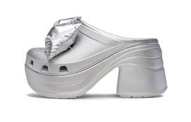 Crocs Siren Metallic Bow Clogs 'Silver' Women's 210050-0P1 38-39