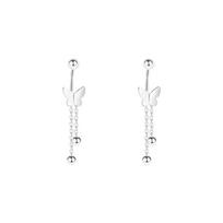 Sterling Silver Super Fairy Butterfly Tassel Bead Earrings for Women - Light, Luxurious Niche Design Pure Silver