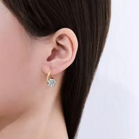 Moissanite Cross Drop Earrings - S925 Sterling Silver, Elegant Single Diamond Geometric Light Luxury Ear Cuff for Women. Sterling Silver 925