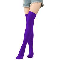 New Autumn Winter Christmas Socks Women Knee High Socks Halloween Purple Stockings Korean Fashion Knee High Stockings One Size