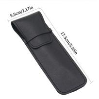 Leather Razor Case Black PU Leather Protective Bag Shaver Pouch For Razor Blade Safe Storage Travel Grooming Accessory