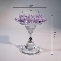 Crystal Lotus Candle Holder Aromatherapy Base Glass Handicrafts Crystal Flower Candlestick Candle Stick Holder Home Decoration