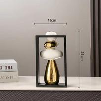 Ceramic Vase Geometric Frame Golden Rockery Stone Stack Flower Vase Floral Arrangement Home Decoration Accessories