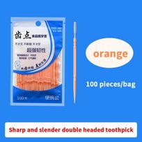 100/200Pcs Double-Head Ultra-Fine Disposable Toothpicks Portable Family Pack High-End Personalized Creative Fruit Sticks