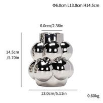Creative Bubble Ball Silver Ceramic Vase Geometric Sphere Flower Vase Floral Arrangement Accessories Home Decoration