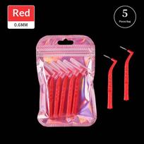 5Pcs L Shape Interdental Brush 0.6-1.2mm With Box Orthodontic Dental Oral Hygiene Tool