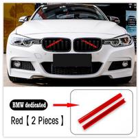 For BMW 5 Series G30 G38 2018~2025 2pcs Car Front Bumper Radiator Grille Frame Kit Protect Cover Trim Strip External Accessories Red