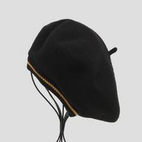 Elegant Retro Striped Beret: Colorful Ribbed Elastic Hat for Autumn/Winter 56-58 Elastic Size