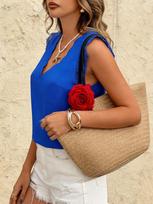 European and American style blue lace edge sleeveless vest women's summer new V-neck slim-fit niche Spice Girl top cross-border explosion S karališkos mėlynos spalvos