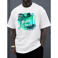 European sizes Hello Summer Vibes T-Shirt Men's T-shirts White Elegant Short Comfortable Activewear, Perfect for Gifts Comfortable Loose S balta