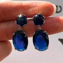 Elegant Temperament Female Accessories Drop Earrings Multicolor Rhinestone Earrings Oval Earrings Women Jewelry Gift
