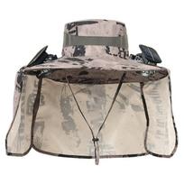 New Wide Brim Solar Fan Hat Sun Protection with 2 Solar Fan Sun Hat With Neck Flap Breathable Bucket Hat Outdoor