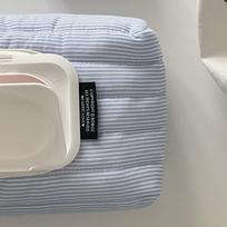 High Quality Striped Quilted Wet Wipe Pouch Portable Pull Out Wet Tissue Case Multipurpose Tissue Bag Living Room Organizer mėlyna