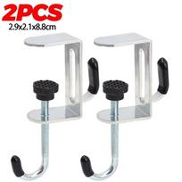 2pcs Portable Adjustable Desk Edge Hook Detachable Punch-free Backpack Hook Headphone Hanging Hook Office Desktop Edge