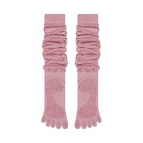 Comfortable Cotton Five Finger Yoga Socks Split Toe Breathable Over Knee Socks Non-Slip Grips Pilates Socks Sports One Size