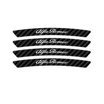4pcs Car Rims Wheels Curved Carbon Fiber Sticker Decal Wheel Hub Decals For Alfa Romeo Giulia Giulietta 59 Stelvio 147 Sportiva