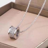 Full Diamond Titanium Steel Ceramic Necklace, Colorfast Slim Waist Collarbone Chain, Birthday Gift for Girlfriend