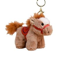 Zodiac Pony Figurine Plush Horse Keychain Long Haired Tail Plush Horse Doll Pendant  Birthday Gift