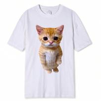 El Gato Meme Sad Crying Cat Munchkin Kitty Meme  Graphic T-Shirt Fashion Short Sleeve Womes T-Shirts Oversized Streetwear S