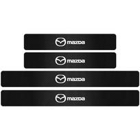 4PCS Carbon Fiber Car Door Sill Sticker Car Badge Threshold Car-Styling For Mazda Axela 2 3 MS 6 CX-5 CX-4 CX3 CX5 Artzma Demio