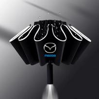 Automatic Umbrella with LED Reflective Strip Rain Wind Umbrella for Mazda 3 bk bl 323 Axela Atenza CX-3 CX-4 CX5 CX-7 juoda